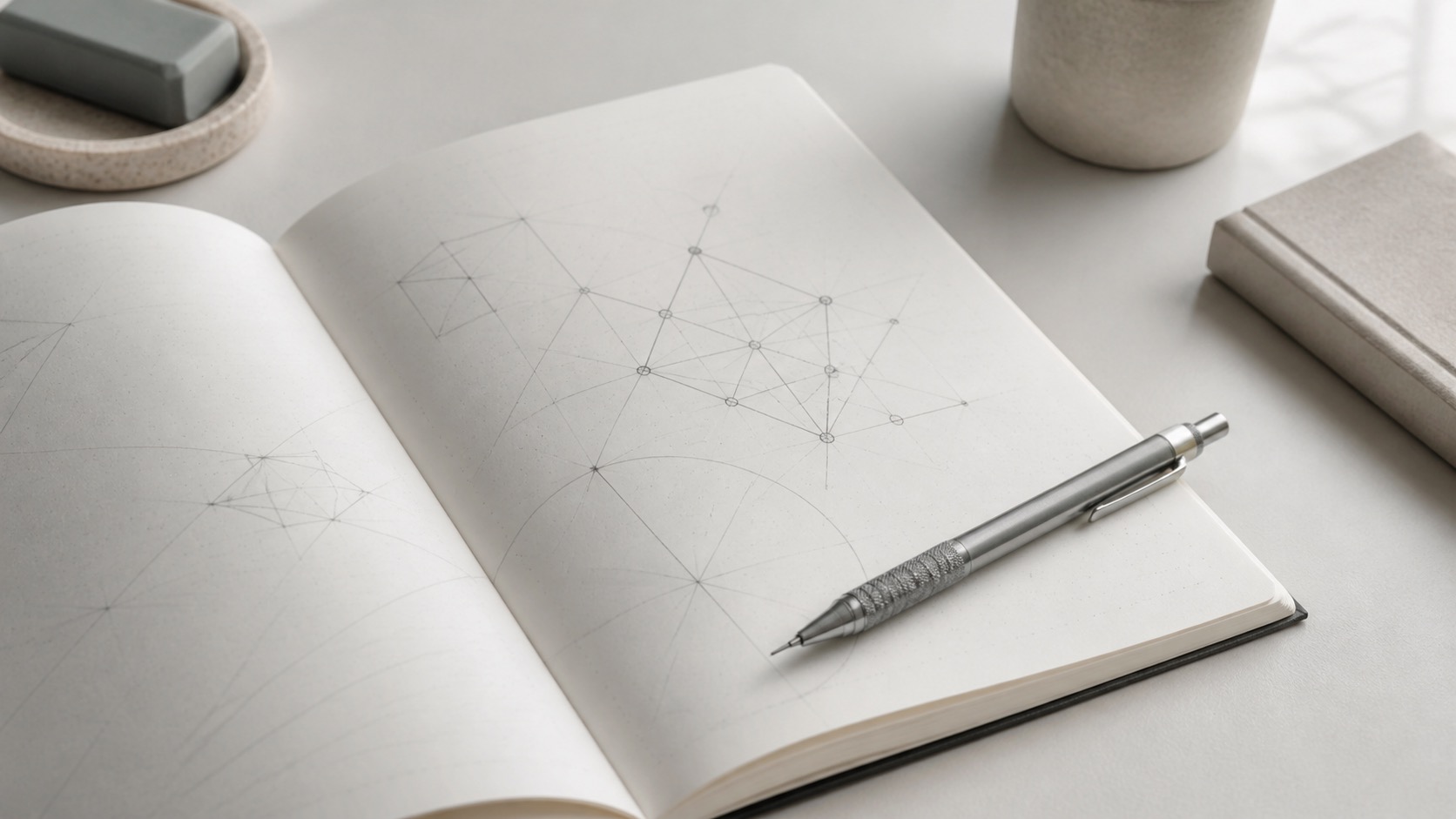 Notebook with architecture diagram for consulting