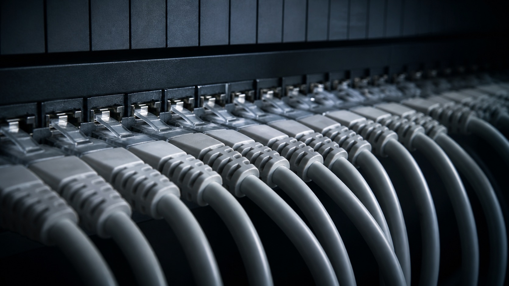 Network patch panel with ethernet cables